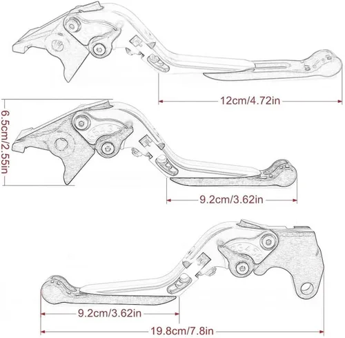 Vista 3 de Motorcycle Brake Clutch Levers for FZ8 FZ-8 2011 2012 2013 2014 2015 2016-2020 Motorcycle Adjustable Folding Extendable Brake Clutch Levers Handle