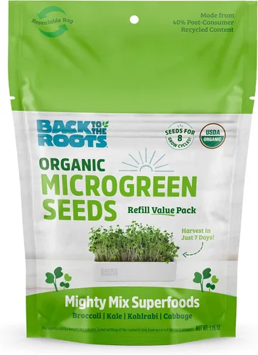 Vista 8 de Back to The Roots Semillas de alfalfa 100% orgánicas 1 libra sin transgénicos Densas en nutrientes, fáciles de cultivar, ricas en fibra