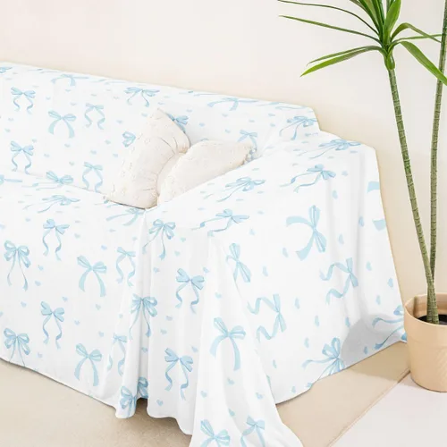 Vista 5 de Erosebridal Fundas de sofá con lazo de princesa de 71 x 91 pulgadas, fundas de sofá con lazo de lazo, protector de sofá de princesa