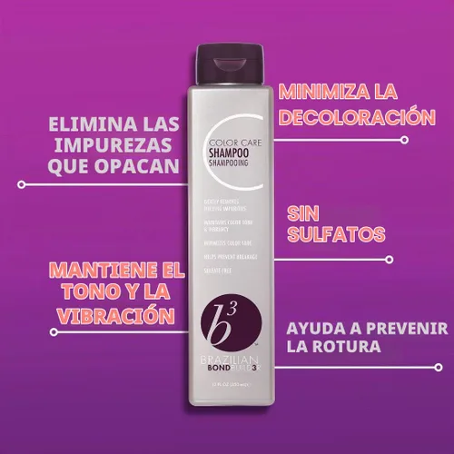 Vista 4 de B3 Brazilian Bondbuilder Extension Shampoo/Conditioner/Refresh Trio Pack for Extensions - Repairs, Hydrates and Blends All Hair Types and Hair