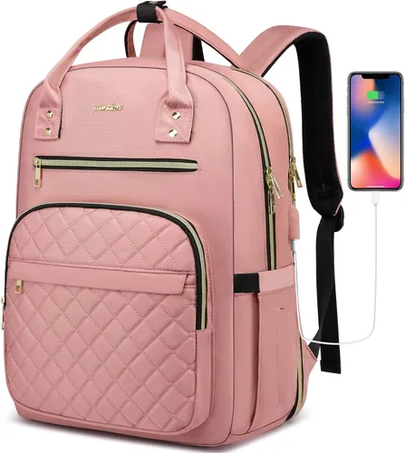 Vista 16 de YAMTION Mochila para mujeres y adolescentes, mochila escolar TSA para laptop con USB para estudiantes universitarios, negocios, oficina, trabajo