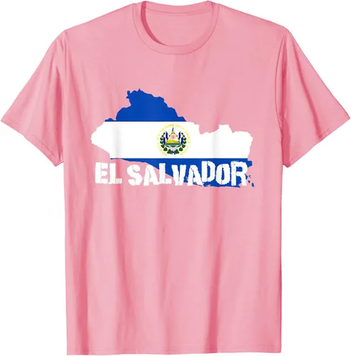 Vista 62 de Camiseta con la bandera de El Salvador, mapa de El Salvador, camiseta de Salvador para mujer, Negro