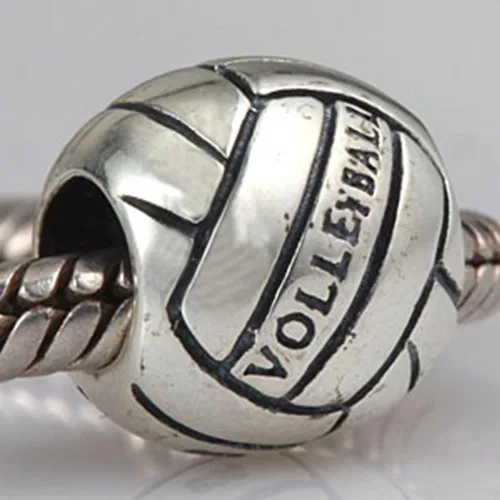 Vista 2 de Encanto de voleibol de plata de ley 925 encanto deportivo para pulsera Pandoar (A)
