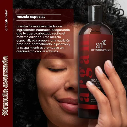 Vista 5 de Artnaturals Champú terapéutico de argán con alquitrán de carbón, 16 fl oz