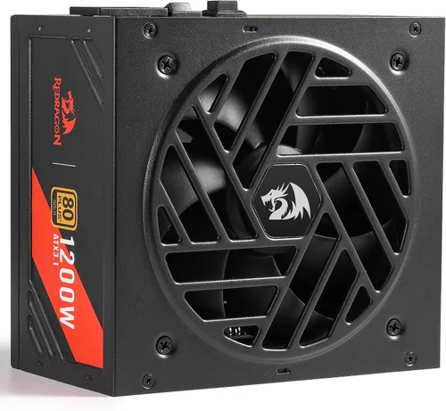 Vista 14 de Redragon PSU017 80+ Platinum 1000 vatios ATX 3.0 y PCIe 5.0 Fuente de alimentación para juegos totalmente modular, certificada 80 Plus, 100%