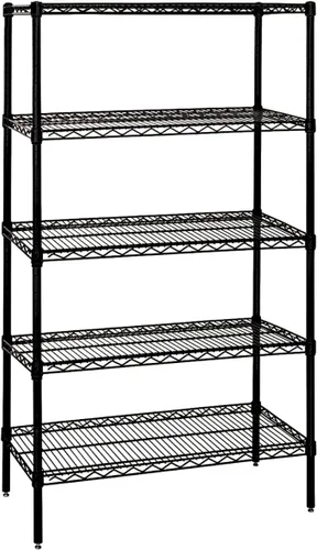 Vista 38 de Quantum Storage Systems WR74-1824BK Kit de inicio para estantería de alambre de 4 niveles de altura de 74 pulgadas, acabado negro, 18 pulgadas