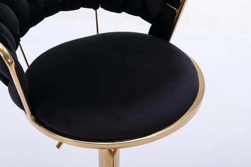 Vista 7 de Juego de 2 taburetes de bar tejidos de terciopelo, taburetes de cocina de altura ajustable, silla de isla, sillas de bar giratorias de 360°, chasis