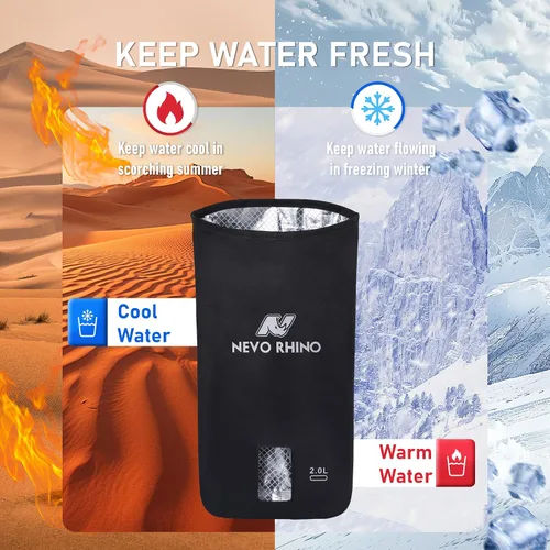Vista 3 de N NEVO RHINO 2 bolsas aislantes de vejiga de agua, bolsa protectora para vejigas de hidratación de 2L-3L, funda aislante de vejiga de agua mantiene