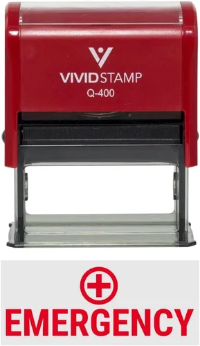 Vista 17 de Vivid Stamp Sellos de goma autoentintados médicos de emergencia (tinta en blanco) - Q-300 Negro