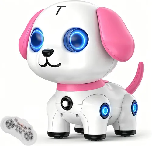 Vista 8 de Perro robot inteligente, mascota interactiva para cachorros con función de Azul