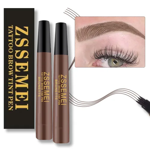 Vista 8 de Lápiz de cejas impermeable para mujer, lápiz de cejas de tatuaje de microblading, de larga duración todo el día, crea un aspecto natural