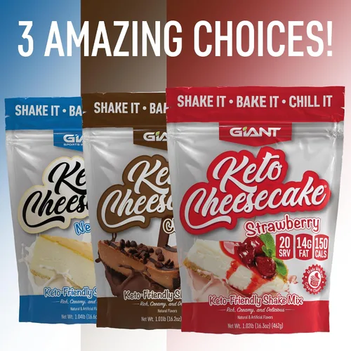 Vista 6 de Giant Sports - Mezcla de batido de queso Keto - Deliciosa mezcla de polvo de dieta cetogénica baja en carbohidratos, sin gluten, funciona muy bien