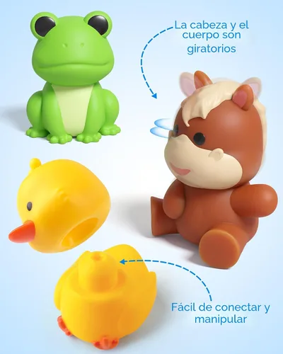 Vista 2 de Coogam 10 piezas de juguetes de animales de granja para emparejar, juegos de clasificación de motricidad fina para niños de 1 a 3 años, juguete
