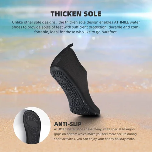 Vista 5 de Zapatos acuáticos para mujeres y hombres, secado rápido, para natación, playa, yoga, ejercicio, alberca, campamento, artículos deportivos