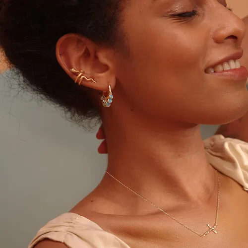 Vista 119 de Fettero - Collar con dije de cruz de fe, chapado en oro de 14 K, cadena fina, minimalista, simple, pequeña, para oración, regalo de joyería religiosa