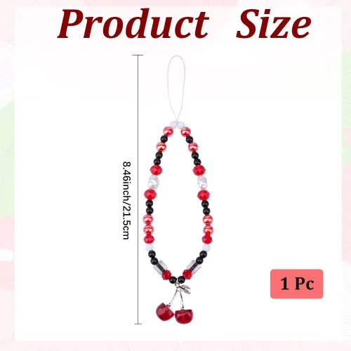 Vista 2 de Correa de pulsera con cuentas para teléfono, cordón universal para teléfono celular, para cámara, cartera, mochila, monedero