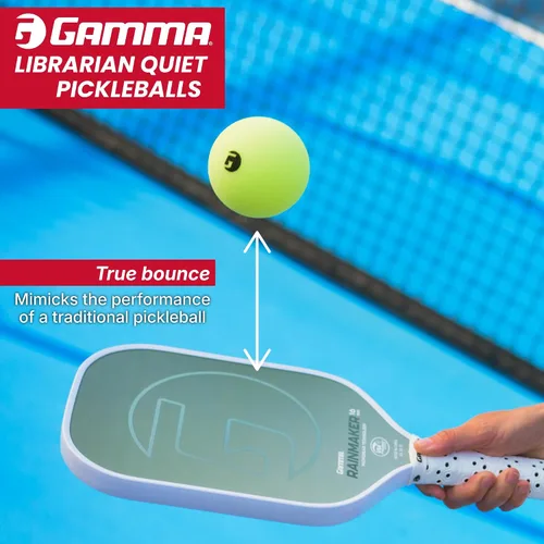 Vista 4 de Gamma Librarian Foam Quiet Pickleball Balls – Low-Noise Practice Balls with True Bounce on Any Surface – Foam Pickleballs Available in 48 Box, 3