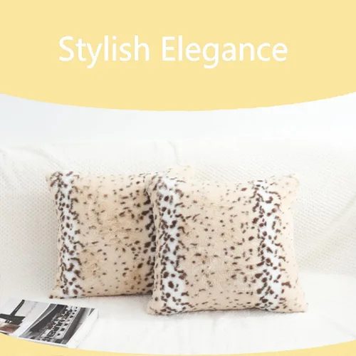 Vista 5 de Fundas de almohada esponjosas con estampado de leopardo de nieve y guepardo, fundas de cojín de piel de animal esponjosa, fundas de almohada