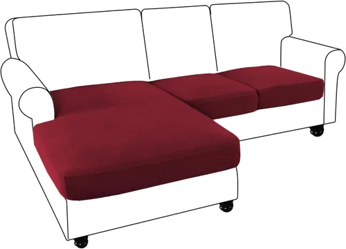 Vista 24 de Funda de sofá seccional de 3 piezas para sofá seccional en forma de L, protector elástico de muebles para sofá seccional izquierdo o derecho