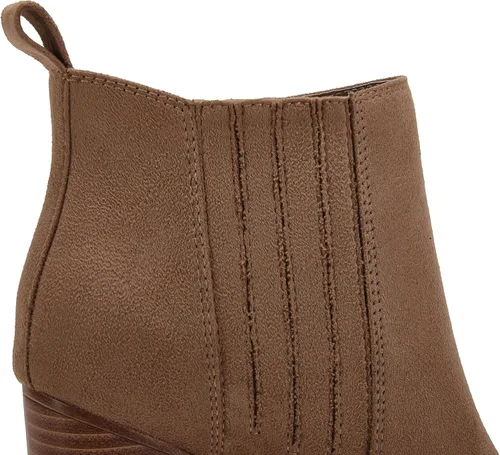 Vista 3 de Botines de tacón de bloque medio apilados con punta puntiaguda para mujer