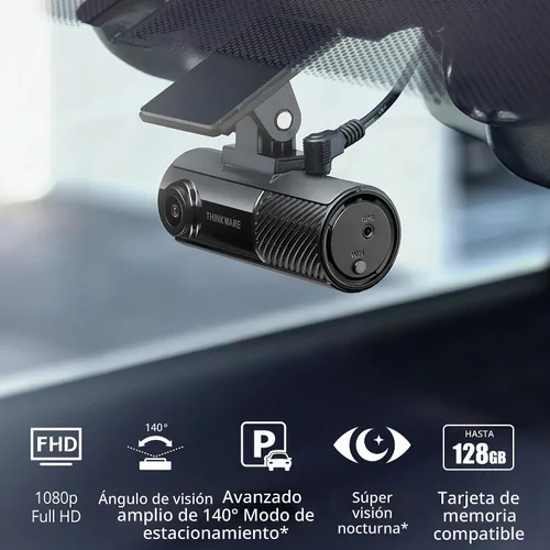 Vista 3 de Thinkware Dash Cam, F70 PRO - 1080p FHD, Wi-Fi, modo de estacionamiento inteligente con visión súper nocturna, microSD de 32 GB