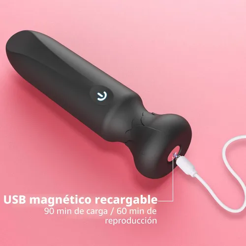 Vista 5 de Vibrador bala para mujeres con 10 potentes modos de vibración, juguete sexual de rosa de silicona completa, vibración para punto G y clítoris, Negro