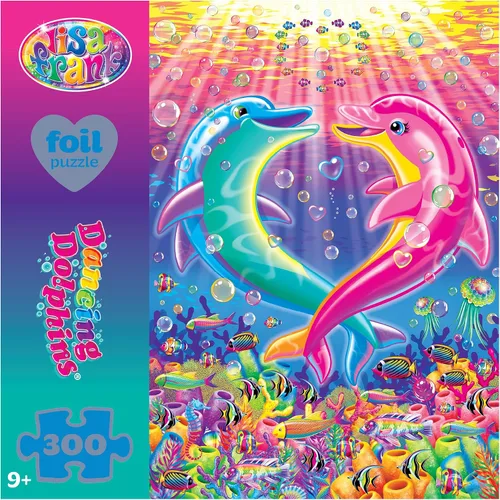 Vista 4 de RoseArt Lisa Frank Foil Dancing Dolphins - Rompecabezas de 300 piezas