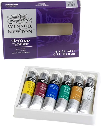 Vista 3 de Winsor & Newton Set de 10 tubos de pintura al óleo al agua, 21 ml Clean with water; no solvents needed. Color depth, lightfastness