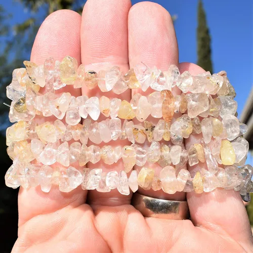 Vista 3 de Zenergy Gems - Pulsera cargada de energía con cuentas de cristales naturales de calidad premium + cristal de carga de selenita marroquí (incluido)