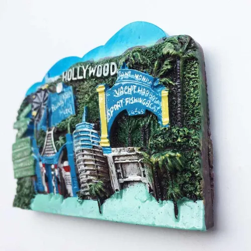 Vista 4 de 3D Hollywood California USA Refrigerador Imán de nevera Recuerdos Turísticos Hecho a mano Resina Artesanía Pegatinas Magnéticas Decoración Hogar