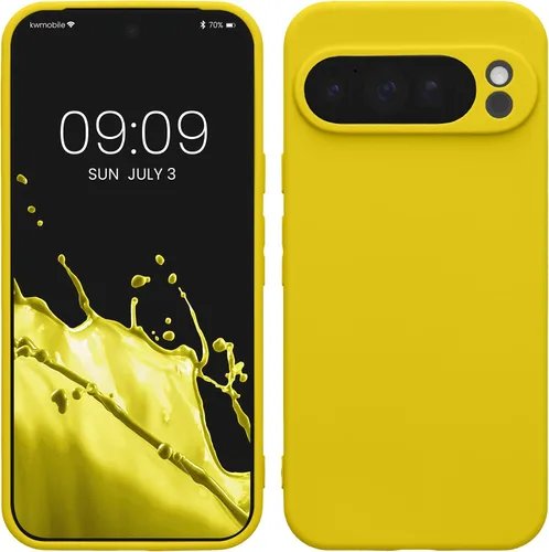 Vista 209 de kwmobile Funda compatible con Google Pixel 9 - Funda protectora delgada de TPU para teléfono - Acabado mate suave - Piedra antigua
