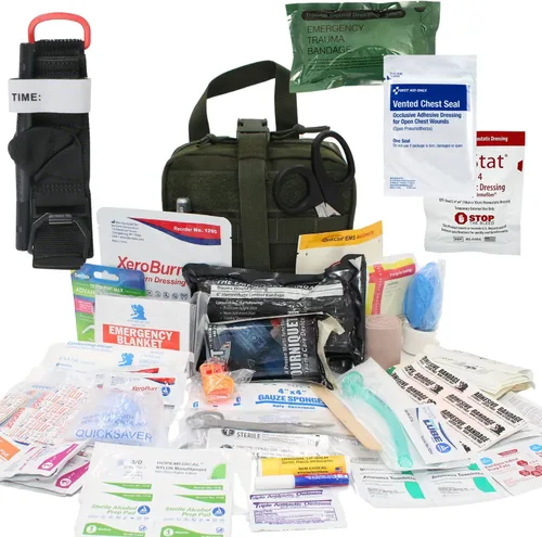 Vista 7 de Luminary Advanced IFAK Stocked MOLLE Rip-Away Trauma Hemorrhage Control First Aid Kit with Headrest Mount Quick Release Panel Emergency Pack