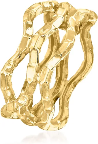 Vista 3 de Ross-Simons Anillo de espacio abierto ondulado de oro amarillo de 14 quilates. Talla 5, Oro, no conocido