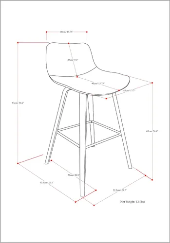 Vista 3 de SIMPLIHOME Randolph Taburetes de mostrador (juego de 2) – asientos de cocina tapizados de madera curvada de 28 pulgadas de altura de asiento