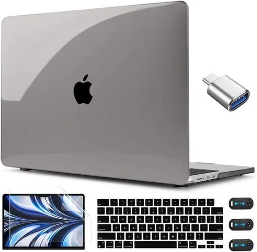 Vista 34 de CISSOOK para MacBook Air 13.6 M4 M3 M2 Funda 2025 2024 2022 Release, Carcasa Rígida de Plástico y Cubierta de Teclado y Adaptador USB para MacBook