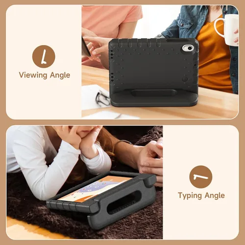 Vista 3 de Funda para tablet Walmart Onn de 7 pulgadas Gen 4 2024 Modelo: 100135924, peso ligero, a prueba de golpes, duradero, con soporte de mango Negro