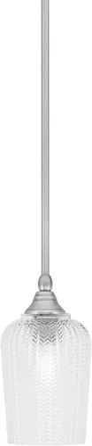 Vista 160 de Toltec Lighting Tallo Colgado Mini colgante, acabado de cobre negro, 3.5" cuadrado humo burbuja vidrio