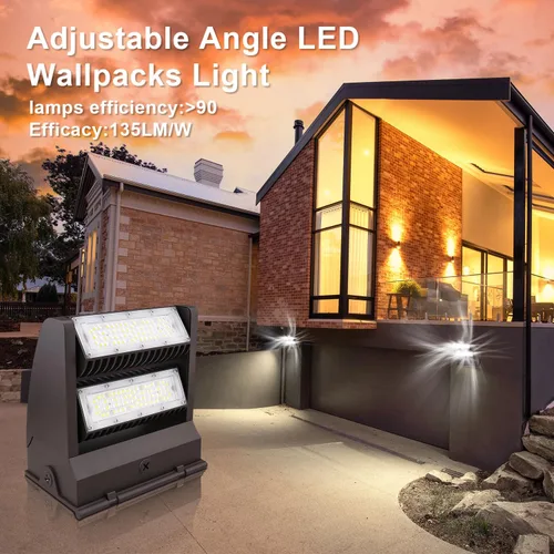 Vista 3 de Paquete de luz LED giratoria de 40 W con cabezal ajustable, 5000 K 5400 LM, IP65 impermeable, accesorios de iluminación de seguridad comercial
