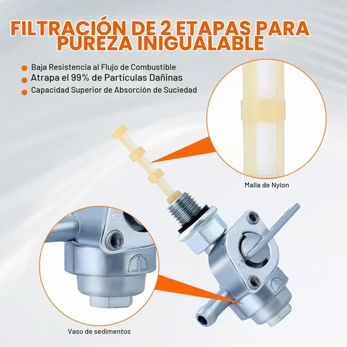 Vista 5 de Hipa Interruptor de válvula de cierre del tanque de combustible 28-1783-V para generador motor tanque de combustible grifo manguera de 1/4 "Equipo