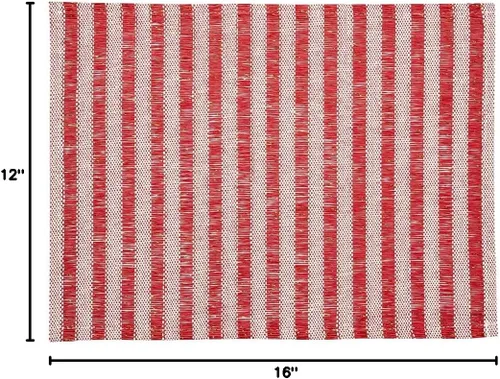 Vista 8 de Restaurantware Juego de 6 manteles individuales rectangulares para mesa de comedor de 16 x 12 pulgadas, a rayas, fáciles de limpiar, de plástico Con