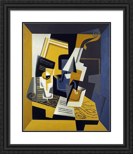 Vista 4 de ArtDirect Gris, Juan 20x23 Black Modern Framed Art Print Titled: A Violin and Glass