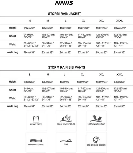 Vista 5 de NAVIS MARINE Rain Suit for Men Heavy Duty Workwear Waterproof Jacket with Bib Pants 3 Pieces