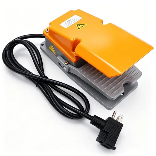 Vista 7 de Twidec /10A 250VAC momentáneo antideslizante plástico pedal interruptor SPDT NO NC manos libres negro interruptor de pie para CNC industrial con 3.3