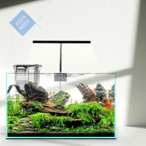 Vista 7 de Aqua Worx Kit de inicio de nano acuario - Kit de tanque de peces de acuario pequeño - Kits de inicio de acuario con tanque de 3.17 galones
