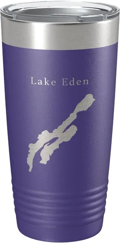 Vista 15 de Lake Eden Map Tumbler Travel Mug Insulated Laser Engraved Coffee Cup Vermont 20 oz Black