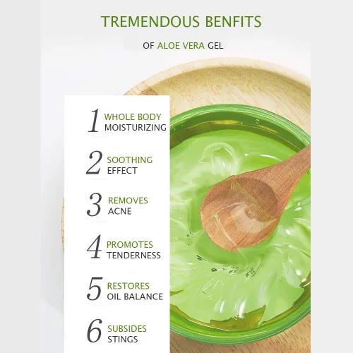 Vista 4 de Aloe Vera 92% Gel Hidratante Extracto Natural Nutre La Limpieza Nutre Suaviza La Glicerina Aceite Equilibrio Esencia Elimina el Acné 10.58 oz