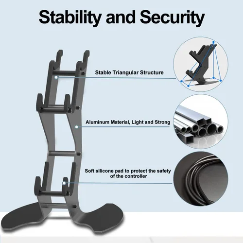 Vista 4 de DOYO Controller Stand Organizer for Desk, Universal Headphone Stand for Xbox PS5 PS4 Switch, Headset Holder & Desk Mounts, Gaming Desk Accessories