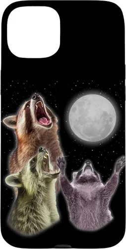 Vista 9 de Funda para iPhone 16 3 mapache luna aullando divertido mapache animal amante zoólogo