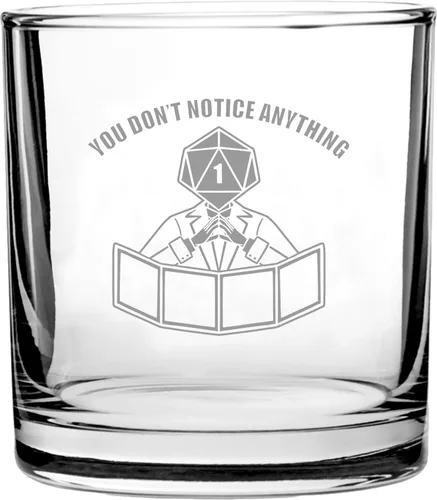 Vista 4 de Dungeon Master Dice Head Failure - Vaso de whisky escocés grabado de 9 onzas (I'm Going to Give You a Hard Choice)