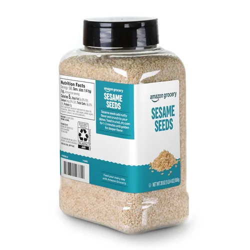 Vista 5 de Amazon Grocery, Semillas de sésamo, 20 onzas (anteriormente Happy Belly, el embalaje puede variar)